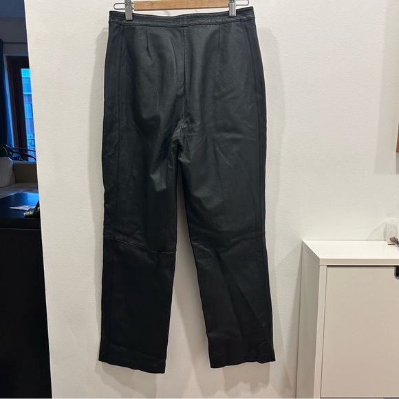 Black genuine Suede and leather Hight waisted Marie Claire pants size 9 - Picture 5 of 13